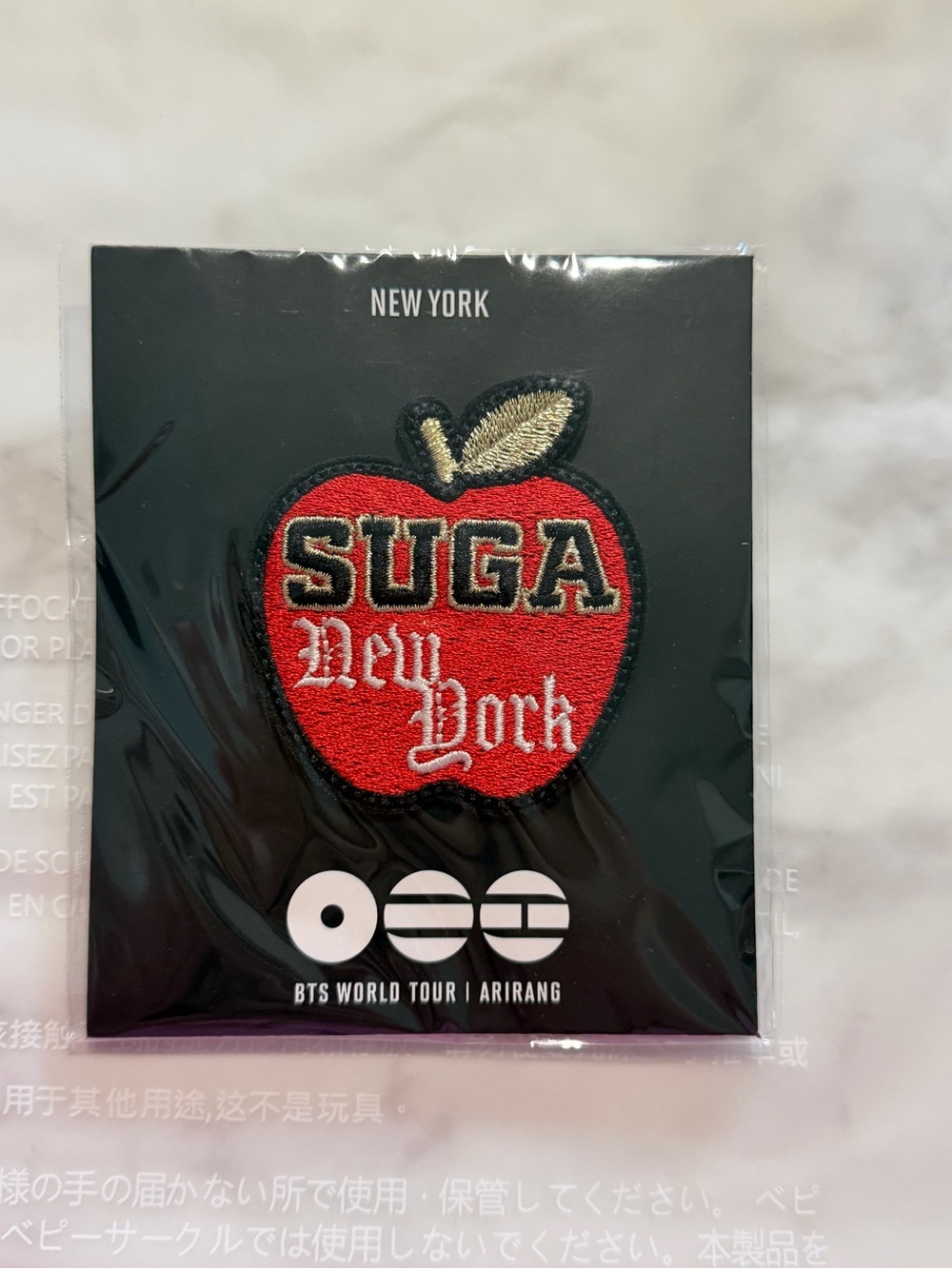 BTS SUGA  Arirang New York City-NYC Pop Up Patch brand new